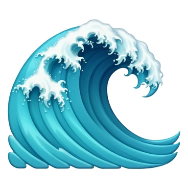 glitter blue wave sticker