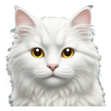 White fluffy cat sticker