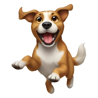dog jumping  sticker