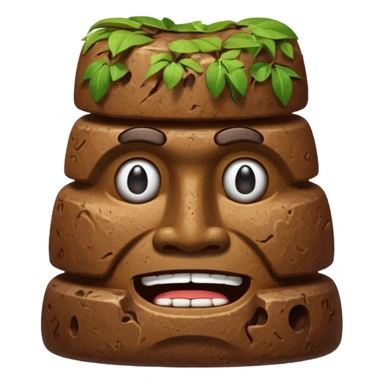 Poop with moai face sticker