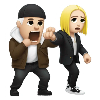 billie eilish fighting a mafia boss while yodeling sticker