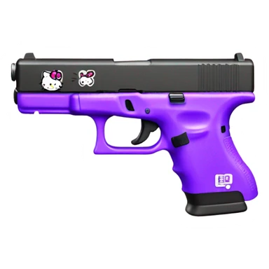 Purple Glock with hello kitty on the side sticker