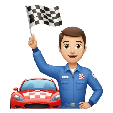 SONO UN DIRETTORE DI GARA AUTO E SBANDIERO CON LA BANDIERA A SCACCHI PUOI GENERARE MENTRE SBANDIERO AUTO sticker