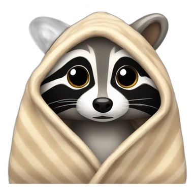 RACCOON IN A BLANKET sticker