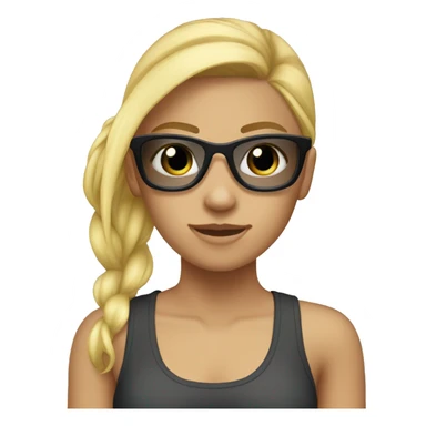 18 year old, Female, Blonde, Pony tail, beach clothes, sungasses sticker