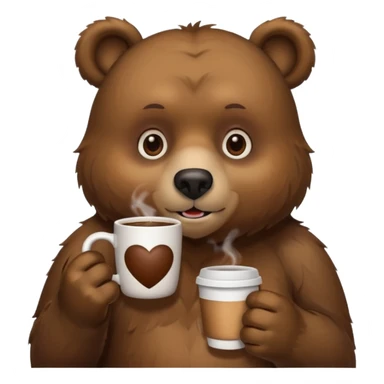 a bear drinking coffee  sticker