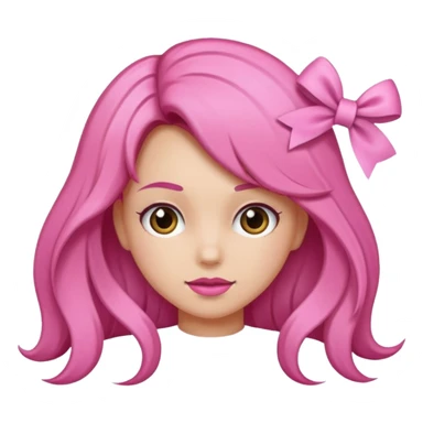 Una chica con un lazo rosa en el pelo  sticker