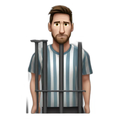 Realistic-Messi-in-jail-smoking sticker