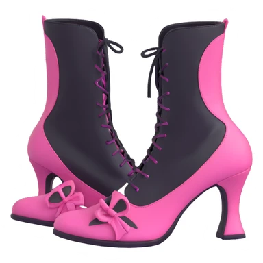 BLACKPINK-inspired gothic shoes, no hearts, black and pink, cute  sticker