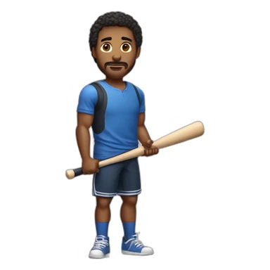 man with tanktop and baseball bat sticker