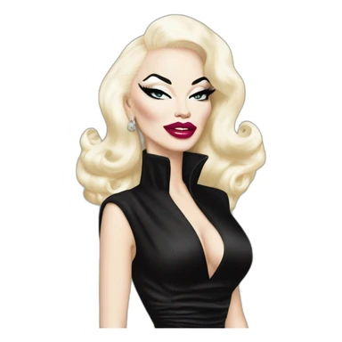 Amanda lepore wearing balenciaga long black dress sticker
