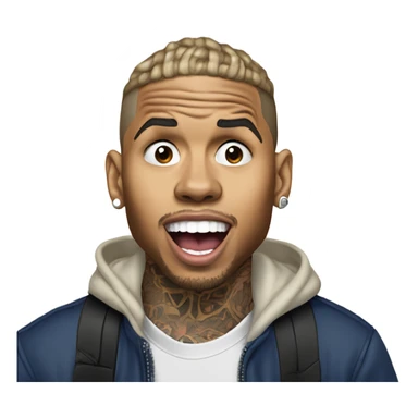 Hyper Realistic Chris brown singing residuals  sticker