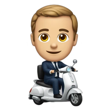 Macron sur un scooter sticker