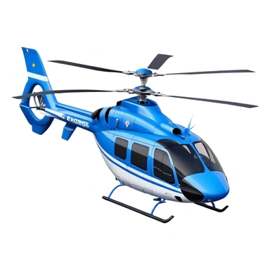Eurocopter EC135 - Airbus Helicopters (Model Year: 2020) (Iconic colour: Blue and white) sticker