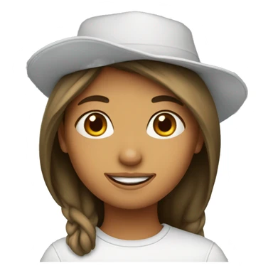 A girl with a shoe as a hat sticker