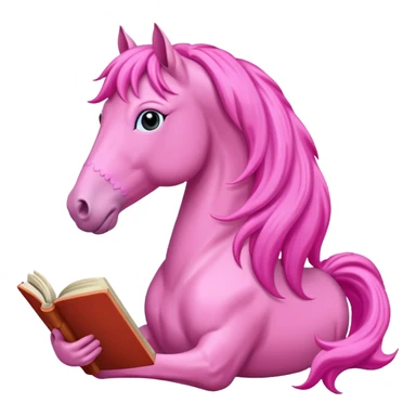 pinkn horse with book sticker