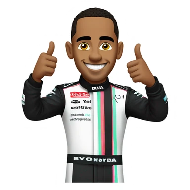 Lewis Hamilton giving a thumbs up sticker