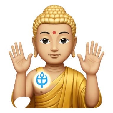 Make Buddha showing rock sign sticker