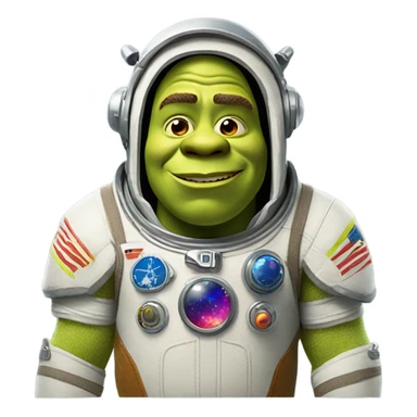 Shrek in an astronaut suit ￼ sticker
