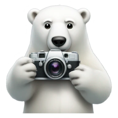 Polar bear holding a Camera  sticker