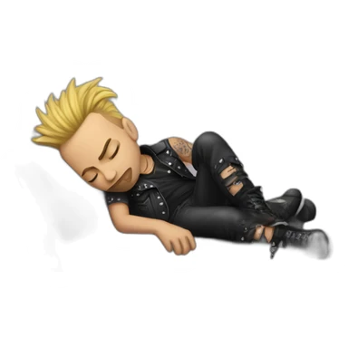 Punk rock star sleeping sticker