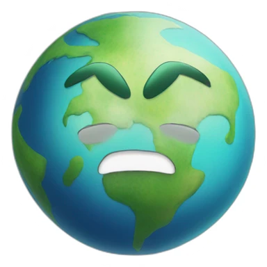 planet earth with cartoon face with smiling eyes sticker