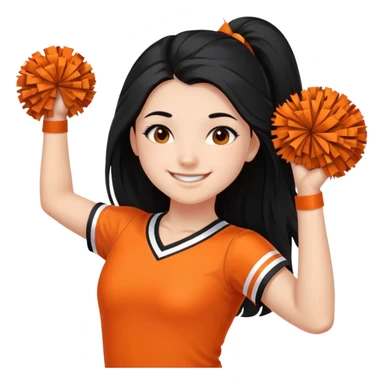 - Nữ
- 15 tuổi
- Da trắng
- Tóc dài, đen
- thân thiện ,xinh, cười mỉm, mặt nhỏ nhắn
- Mặc áo cổ vũ cam
- ảnh chân dung, không cần tay sticker