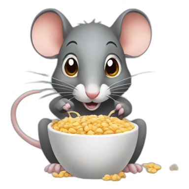 Rat eating müsli sticker
