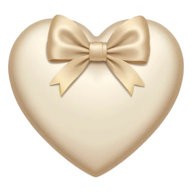 white heart with beige bow sticker