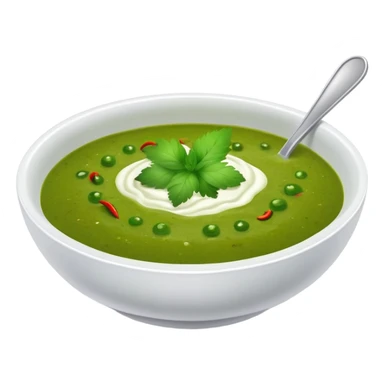 bowl of spicy green chutney with herbs sticker