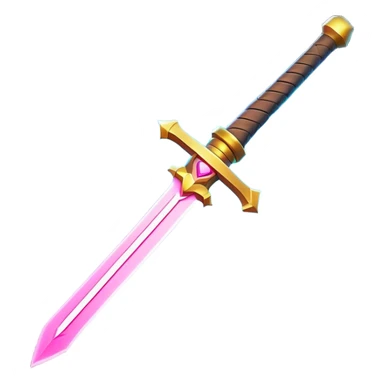 Clash of Clans aesthetic: Cinematic Playful Laser Sword Emoji, rendered in a 3D vector-style similar to standard emojis with minimal shading and bold, simplified shapes. A compact, vibrant energy blade with a neon-hued, glowing edge and futuristic hilt, softly glowing with a radiant cosmic charm. Simplified yet unmistakably iconic, highly detailed and consistent, glowing with a soft pulsating brilliance and high shine. Stylized with a touch of interstellar elegance and a soft glowing outline, capturing the essence of a legendary energy blade with a friendly, playful manner! sticker