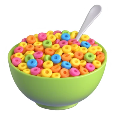 cereal bowl with colorful cereal sticker