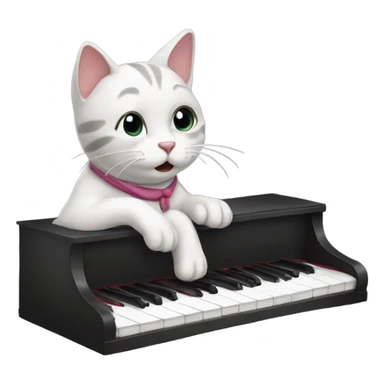 Cat playing piano sticker
