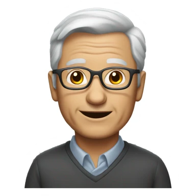 50 years professor with short
and gray hair, glass sticker