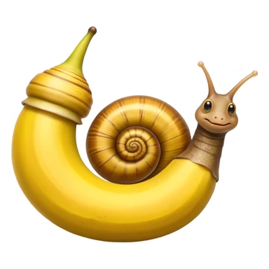A snail mixed with a banana like a banana slug sticker