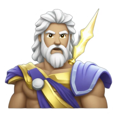 zeus with lighning bolt in hand browser emoji style sticker