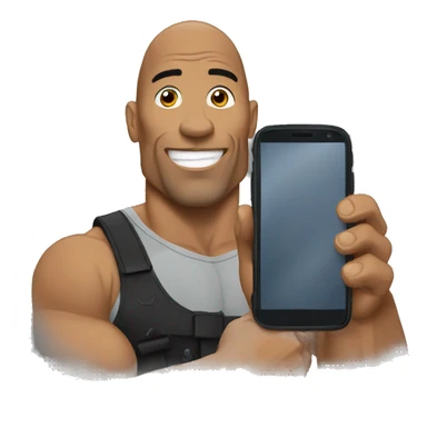 the rock with a mobile phone sticker
