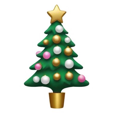 christmas tree with pink and gold and white decorations sticker