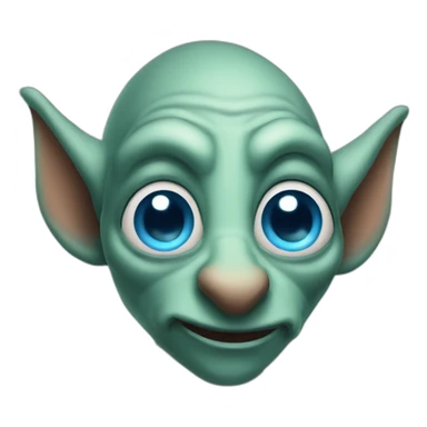 Long nose, cute goblin with blue eyes sticker