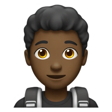 black boy student with a laptop sticker