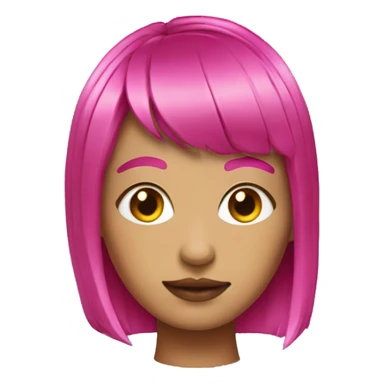 girl with fuchsia hair and micro bangs sticker