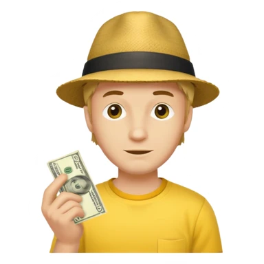 Alder man with bribe in hat and in yellow shirt sticker