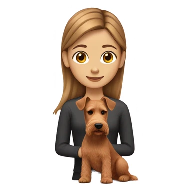 Light brown hair girl with welsh terrier sticker