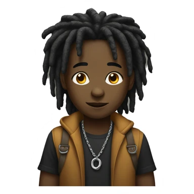 black boy with chain and dreadlocks  sticker
