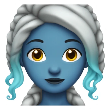 girl siren, blue skin, fins on the head sticker