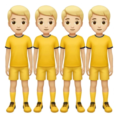 boys play soccer in yellow dress, yellow shrits, yellgow socks sticker