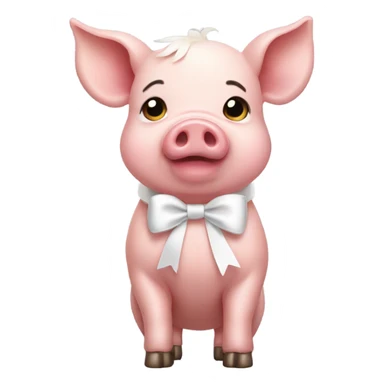 pig with white bow sticker