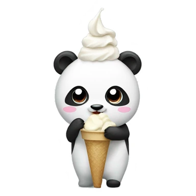 Panda eating ice cream sticker