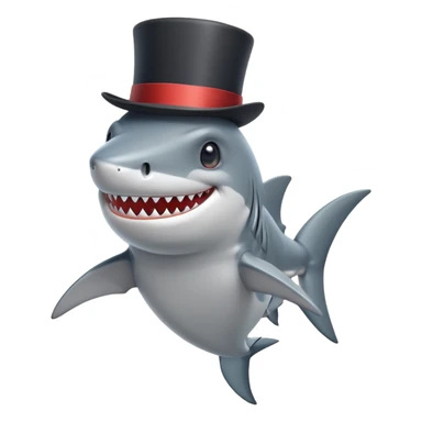Shark with a top hat sticker