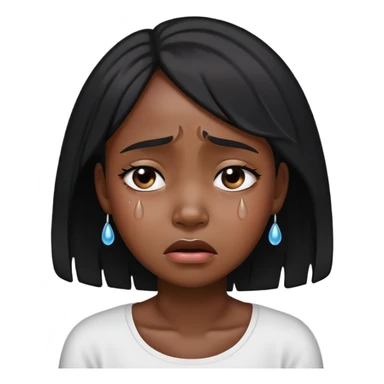 Black girl crying sad  sticker